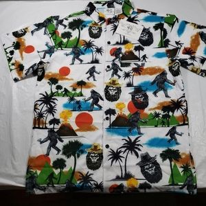 NEW Funny Guy Creations Bigfoot Hawaiian Shirt